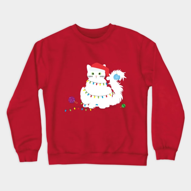 Christmas Cat Crewneck Sweatshirt by katnanigans